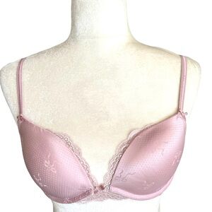 Victoria’s Secret Pink Laced Floral Satin Print Bra Intimates Women’s Size 34C